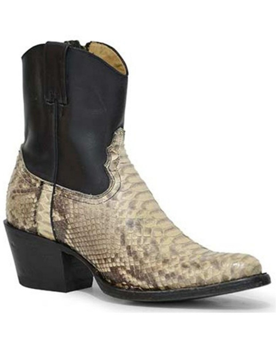 Boot * | Stetson Women'S Sydney Exotic Python Western Boots Snip Toe Black