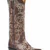 Boot * | Stetson Women'S Embroidered Adeline Western Boots Brown