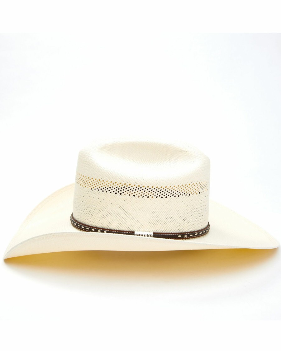 Hat * | Stetson Men'S Natural Crowley Straw Western Hat