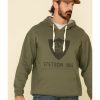 Sweatshirt * | Stetson Men'S Green Eagle In Shield Graphic Hooded Sweatshirt Grey