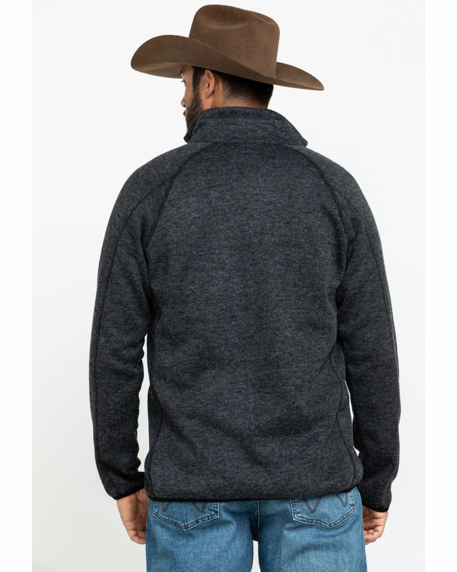 Jacket * | Stetson Men'S Charcoal Fuzzy Bonded Sweater Grey