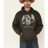 Sweatshirt * | Stetson Men'S Grey 1865 Eagle Logo Graphic Hooded Sweatshirt