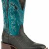 Boot * | Stetson Women'S Lovington Exotic Caiman Western Boots Square Toe Black