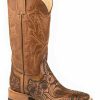 Boot * | Stetson Men'S Handtooled Wicks Western Boots Wide Square Toe