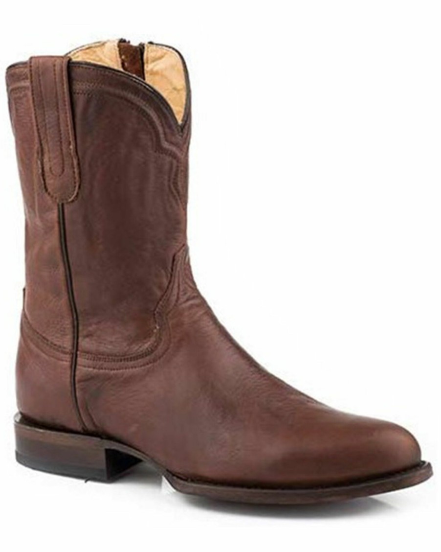 Boot * | Stetson Men'S Rancher Zip Burnished Vamp Western Roper Boots Round Toe