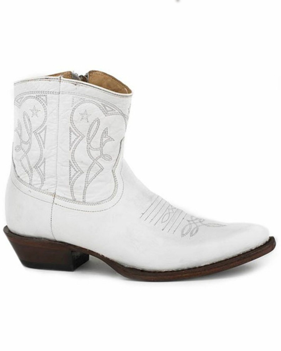 Boot * | Stetson Women'S Anika Western Booties Snip Toe White