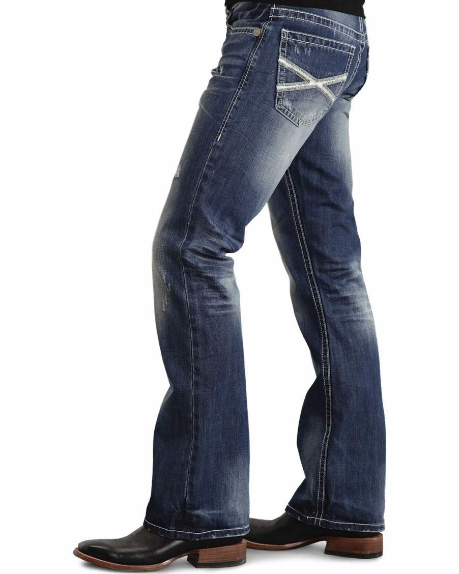 Jean * | Stetson Rock Fit Bold X Stitched Jeans For Men'S