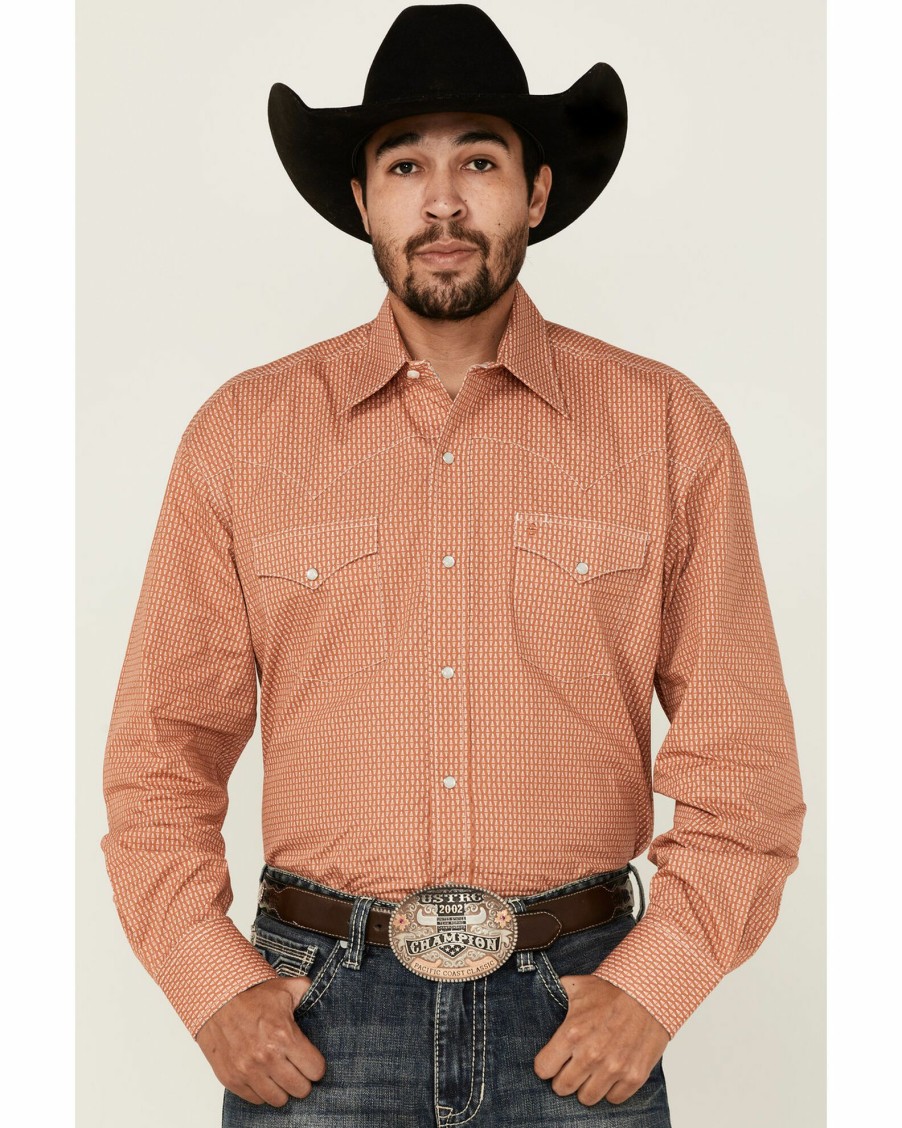 Shirt * | Stetson Men'S Broken Arrow Geo Print Long Sleeve Snap Western Shirt