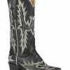 Boot * | Stetson Women'S Tina Flame Pita Embroidery Western Boots Snip Toe Black