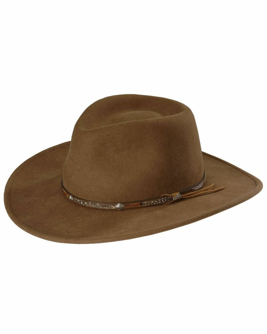 Hat * | Stetson Men'S Mountain Sky Crushable Wool Felt Hat Acorn