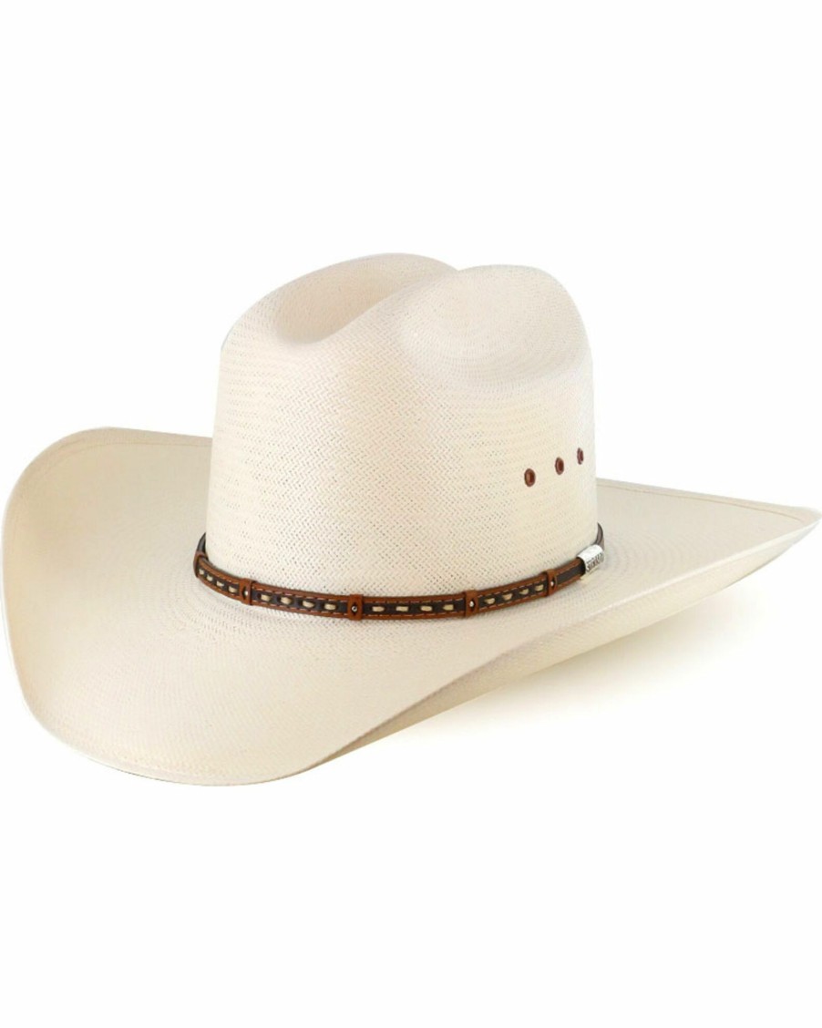 Hat * | Stetson Hats Men'S Decorated Hat Band Straw Hat Natural