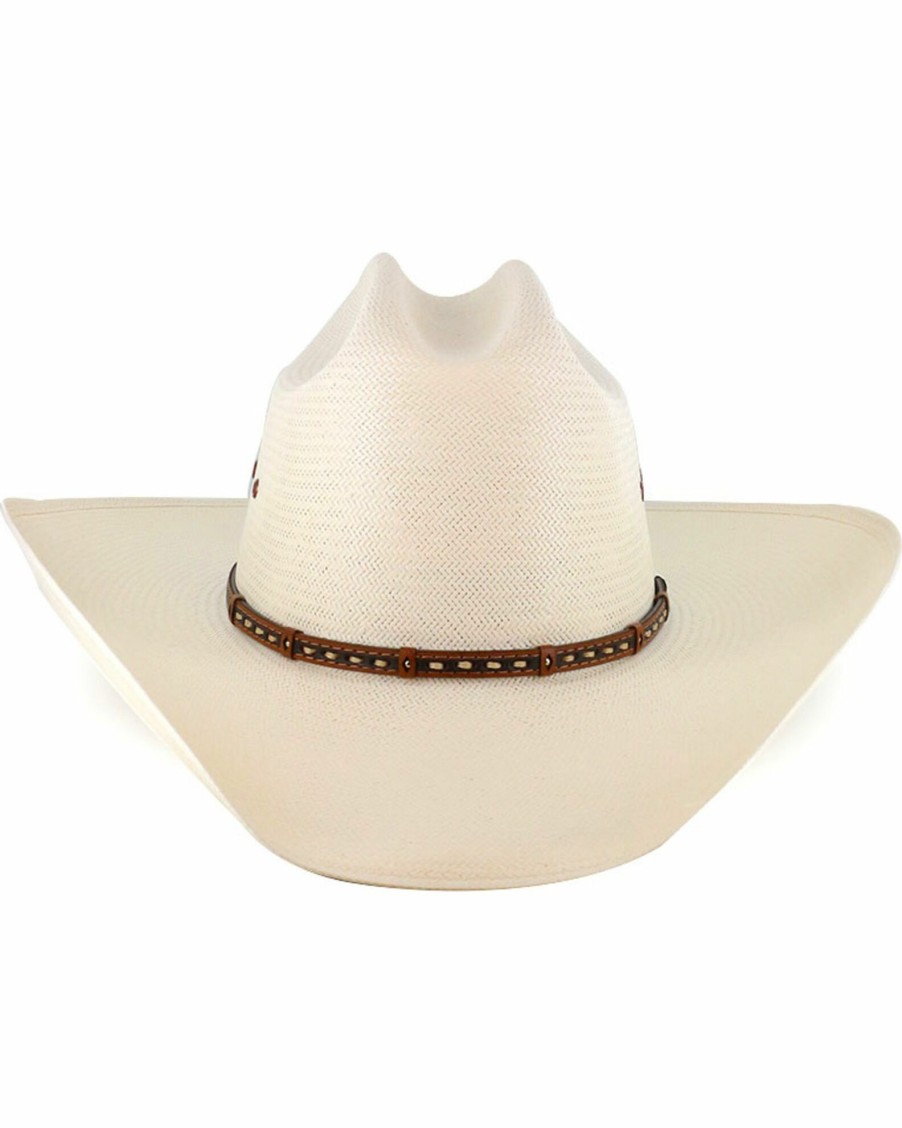 Hat * | Stetson Hats Men'S Decorated Hat Band Straw Hat Natural