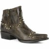 Boot * | Stetson Women'S Brown Shelby Studded Booties Snip Toe