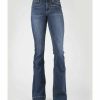 Jean * | Stetson Women'S 921 Medium Wash High-Rise Yoke Flare Jean Blue