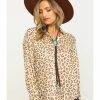 Shirt * | Stetson Women'S Leopard Print Button Down Top Brown