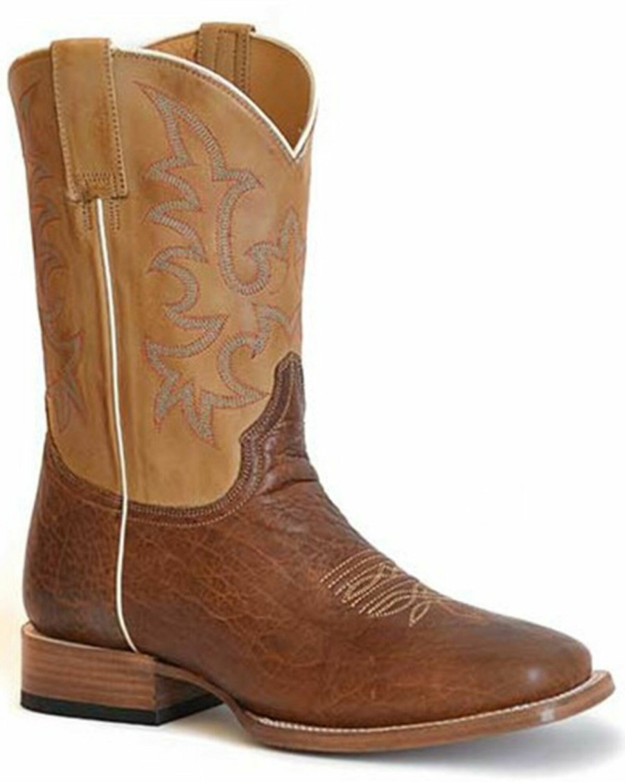 Boot * | Stetson Men'S Obadiah Distressed Bullhide Western Boots Wide Square Toe