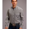 Shirt * | Stetson Men'S Black Medallion Geo Print Long Sleeve Western Shirt