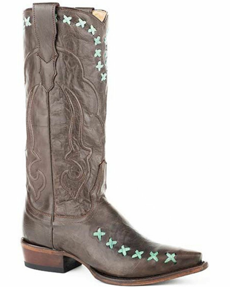 Boot * | Stetson Women'S Wren Western Boots Snip Toe Brown