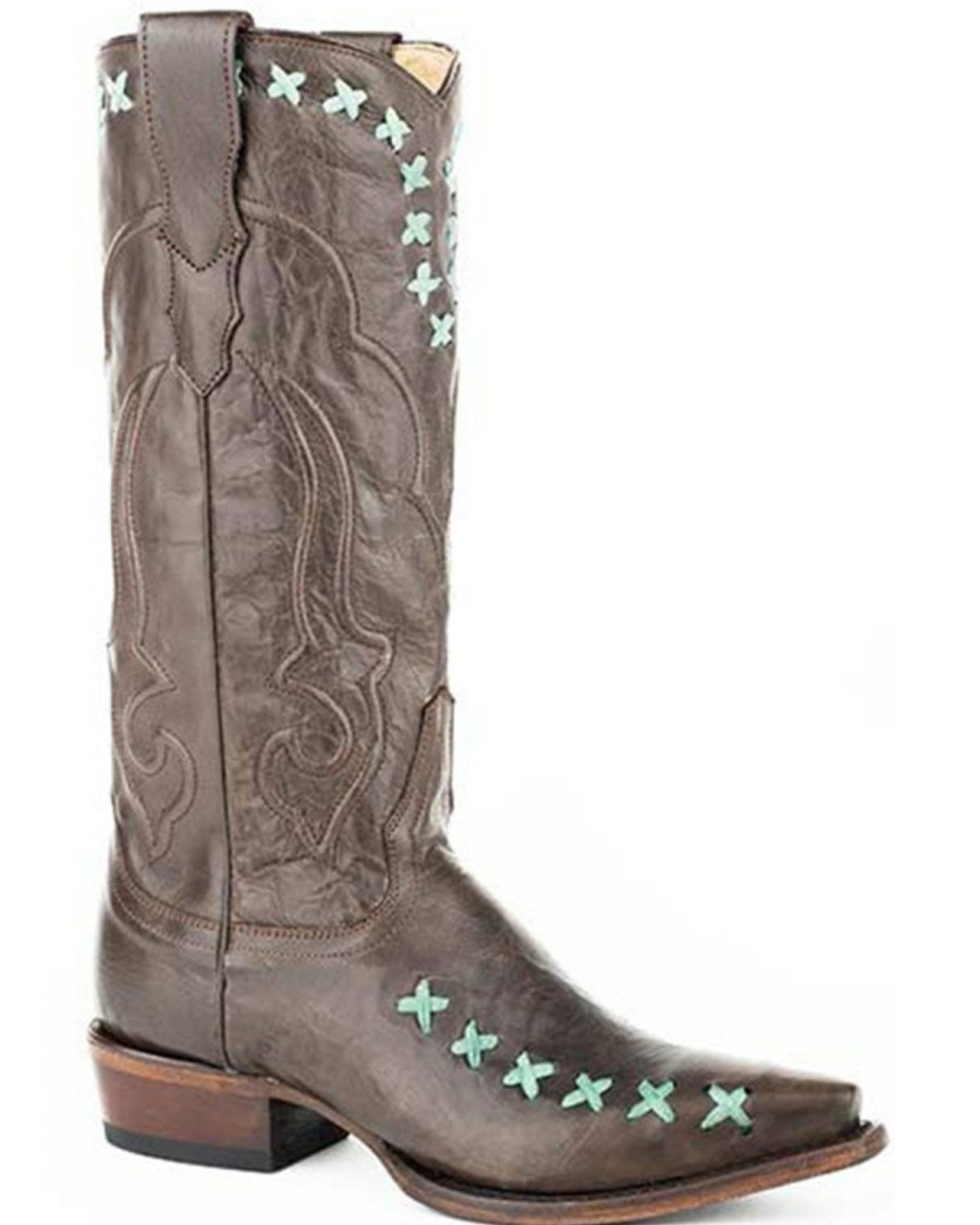 Boot * | Stetson Women'S Wren Western Boots Snip Toe Brown