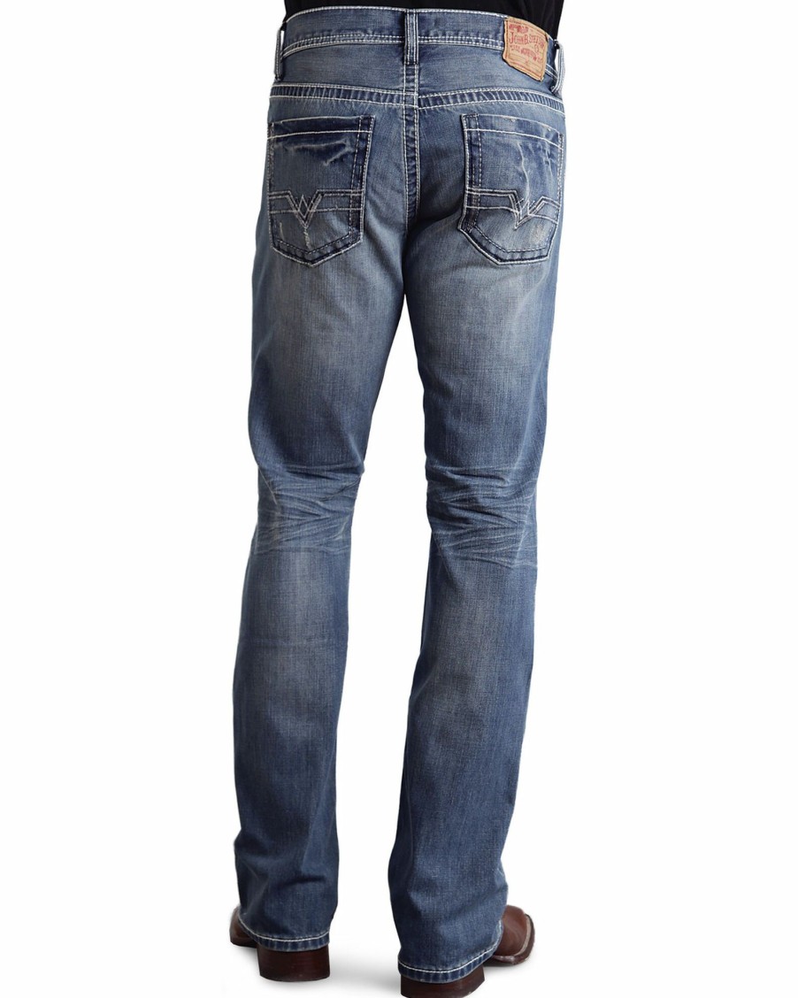 Jean * | Stetson Rock Fit Frayed X Stitched Jeans For Men'S