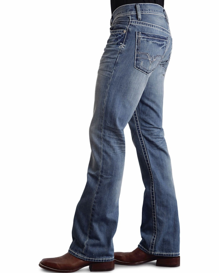 Jean * | Stetson Rock Fit Frayed X Stitched Jeans For Men'S