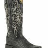 Boot * | Stetson Women'S Clarisa Exotic Caiman Belly Skin Boots Square Toe Black