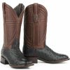 Boot * | Stetson Men'S Ostrich Vamp Leather Exotic Boots Black