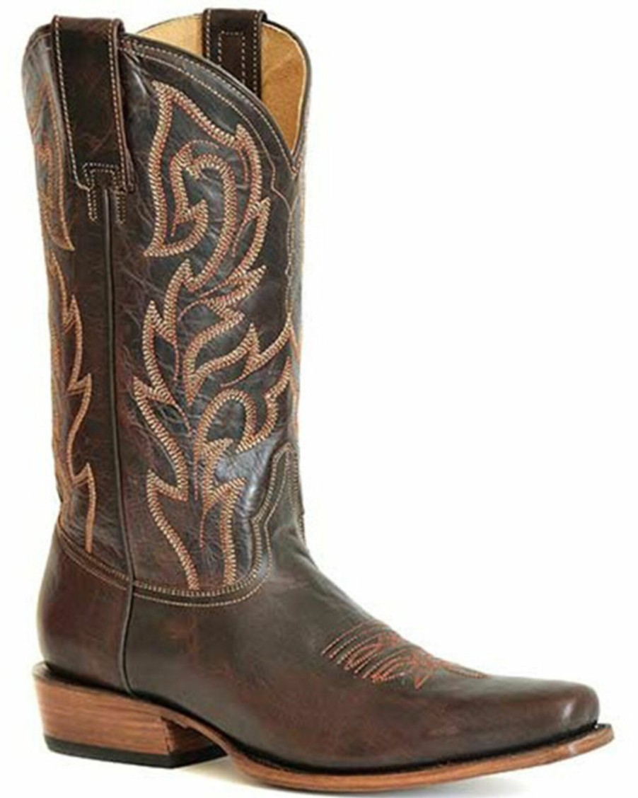 Boot * | Stetson Men'S Lawman Calf Vamp Corded Western Boots Square Toe