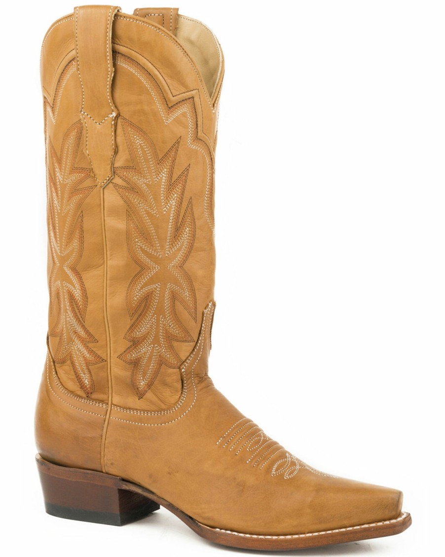 Boot * | Stetson Women'S Tan Casey Leather Boots Snip Toe Brown