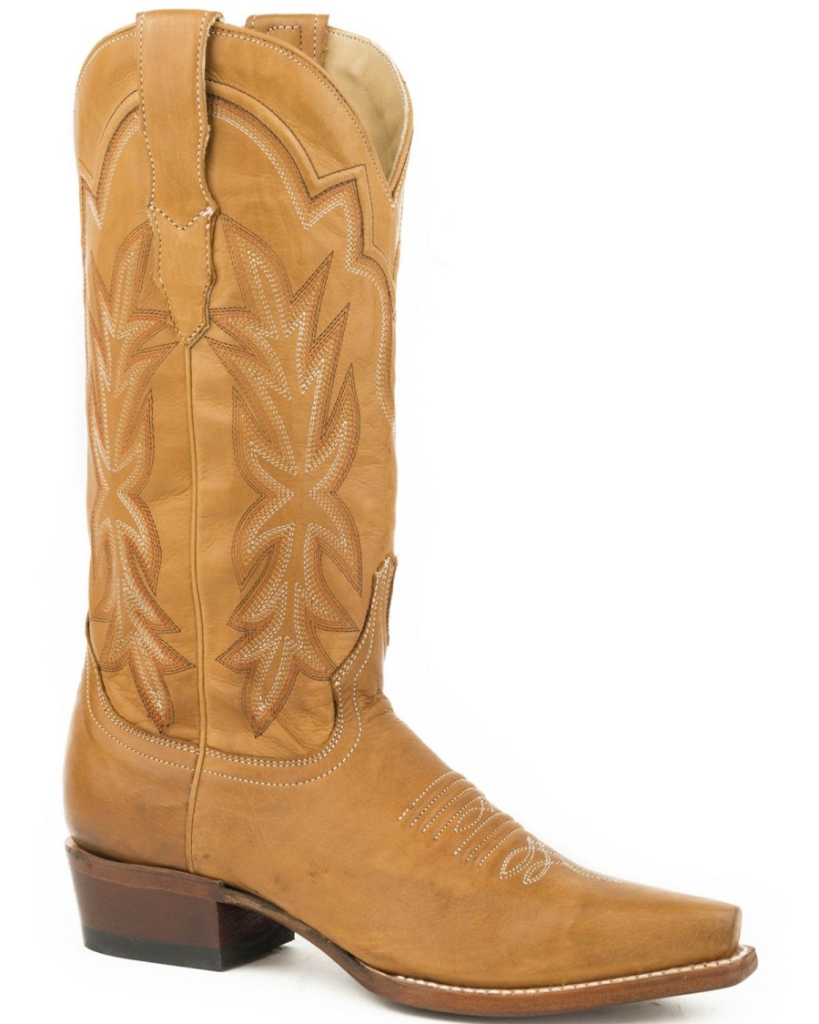 Boot * | Stetson Women'S Tan Casey Leather Boots Snip Toe Brown