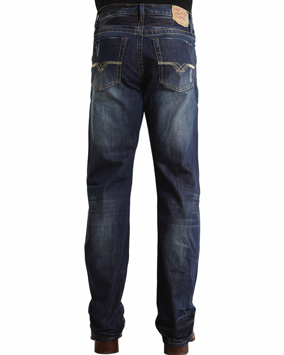 Jean * | Stetson Modern Fit "V" Stitched Jeans For Men'S Dark Stone