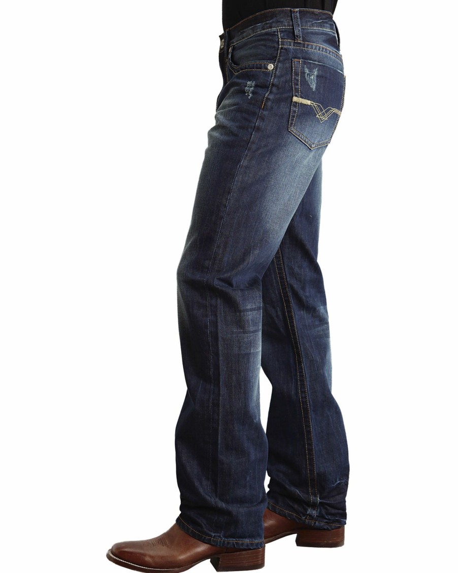 Jean * | Stetson Modern Fit "V" Stitched Jeans For Men'S Dark Stone