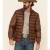 Jacket * | Stetson Men'S Novelty Solid Smooth Puffy Leather Jacket Brown