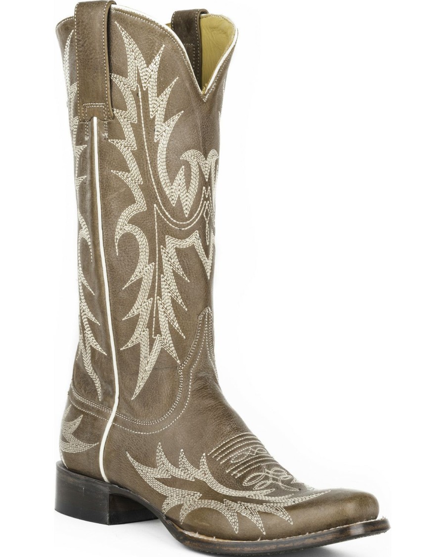 Boot * | Stetson Women'S Jordan Horick Western Boots Square Toe Grey