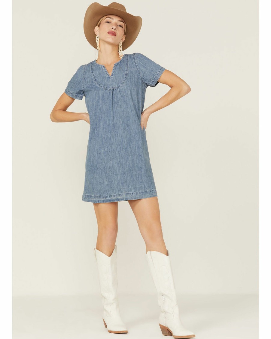 Dress * | Stetson Women'S Denim Swing Mini Dress Blue