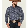 Shirt * | Stetson Men'S Frontier Floral Print Long Sleeve Button-Down Western Shirt