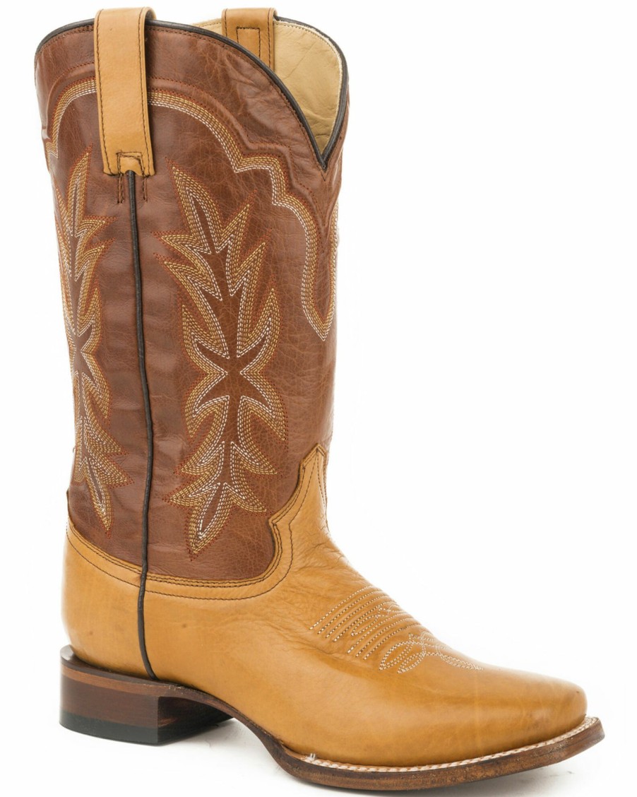 Boot * | Stetson Women'S Tan Jessica Western Boots Wide Square Toe Brown