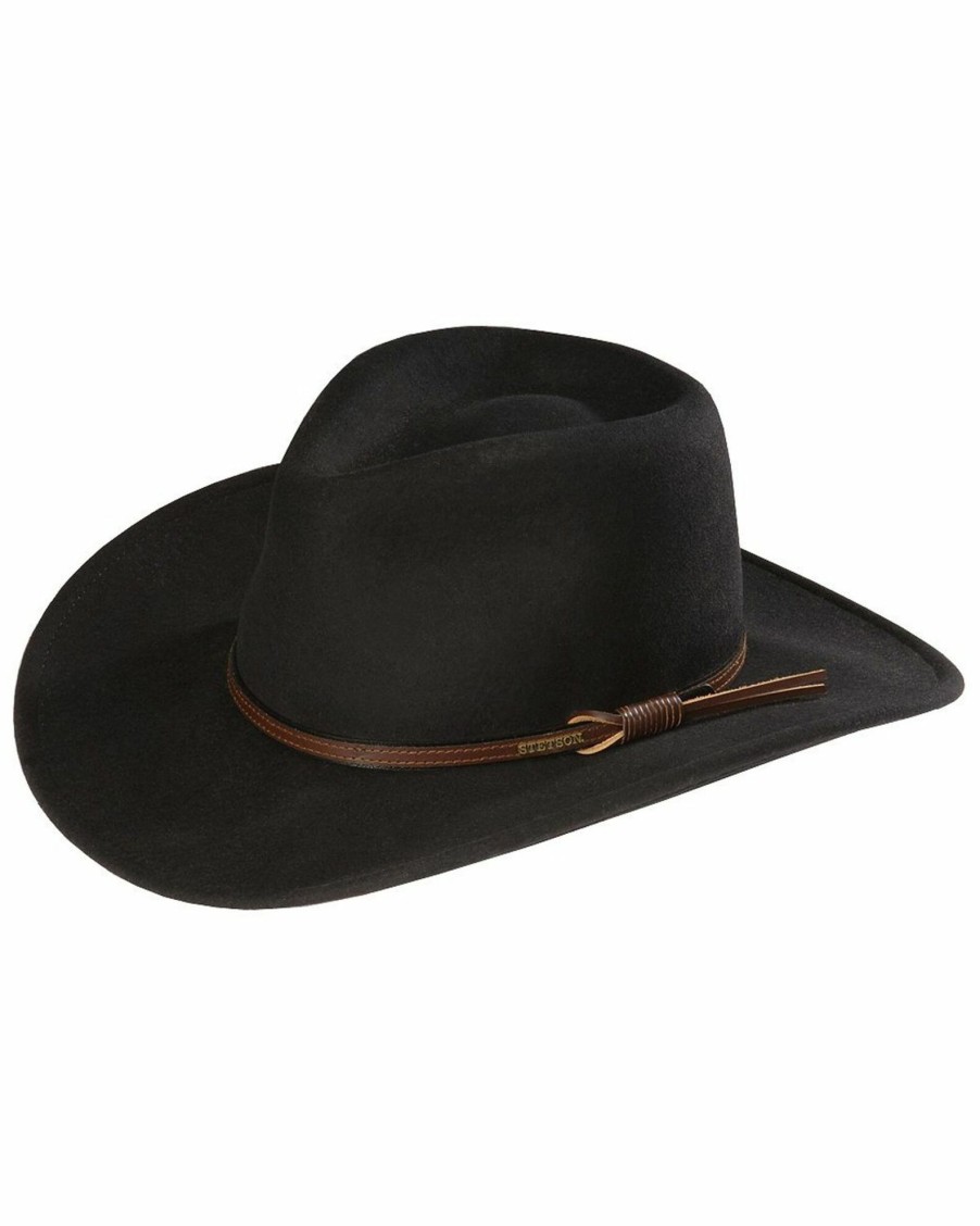 Hat * | Stetson Bozeman Crushable Wool Hat For Men'S Black