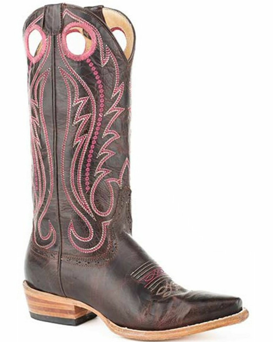 Boot * | Stetson Women'S Aria Western Boots Snip Toe Brown