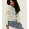 Jacket * | Stetson Women'S Embroidered Floral Denim Jacket Blue