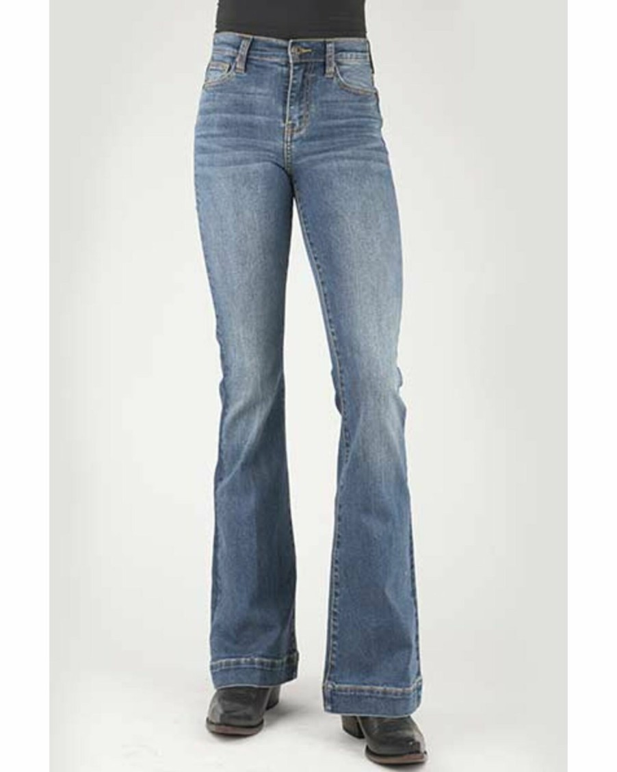 Jean * | Stetson Women'S 921 Light Wash High-Rise Plain Pocket Flare Jean Blue