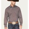 Shirt * | Stetson Men'S Boot Barn Exclusive Original Rugged Chevron Print Long Sleeve Western Shirt Brown