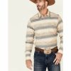 Shirt * | Stetson Men'S Cream Ombre Stripe Long Sleeve Snap Western Shirt White