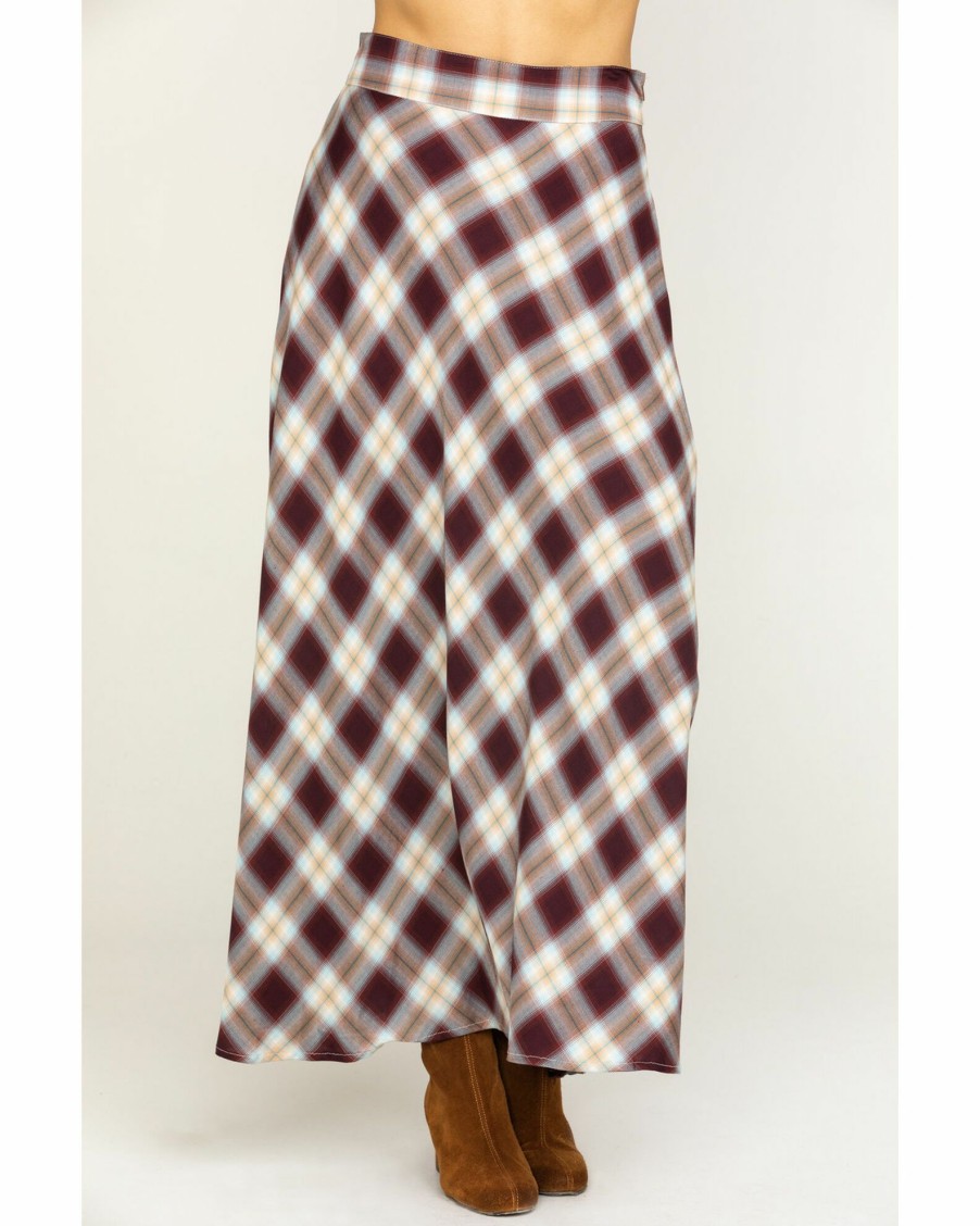 Skirt * | Stetson Women'S Plaid Maxi Skirt Brown