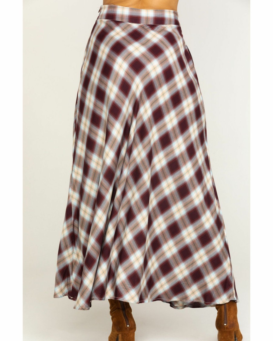 Skirt * | Stetson Women'S Plaid Maxi Skirt Brown