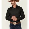 Shirt * | Stetson Men'S Solid Brushed Twill Snap Western Flannel Shirt Black