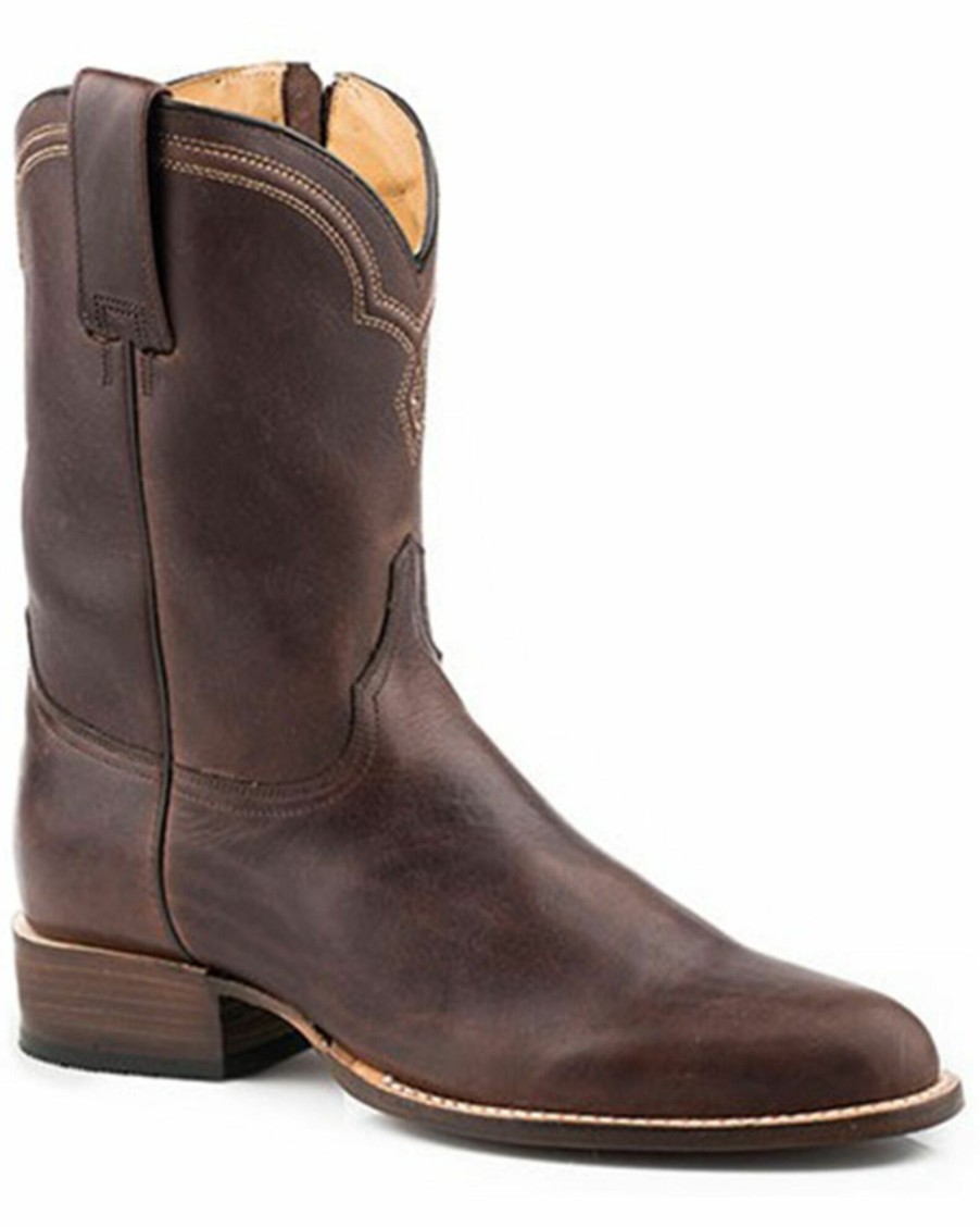 Boot * | Stetson Men'S Rancher Zip Oily Vamp Western Roper Boots Round Toe