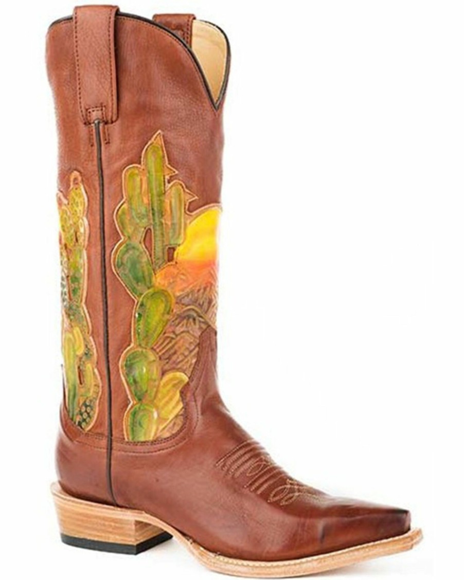 Boot * | Stetson Women'S Goldie Western Boots Snip Toe Brown