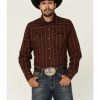 Shirt * | Stetson Men'S Southwestern Stripe Long Sleeve Snap Western Shirt Brown