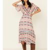 Dress * | Stetson Women'S Southwestern Print Surplice Dress Multi